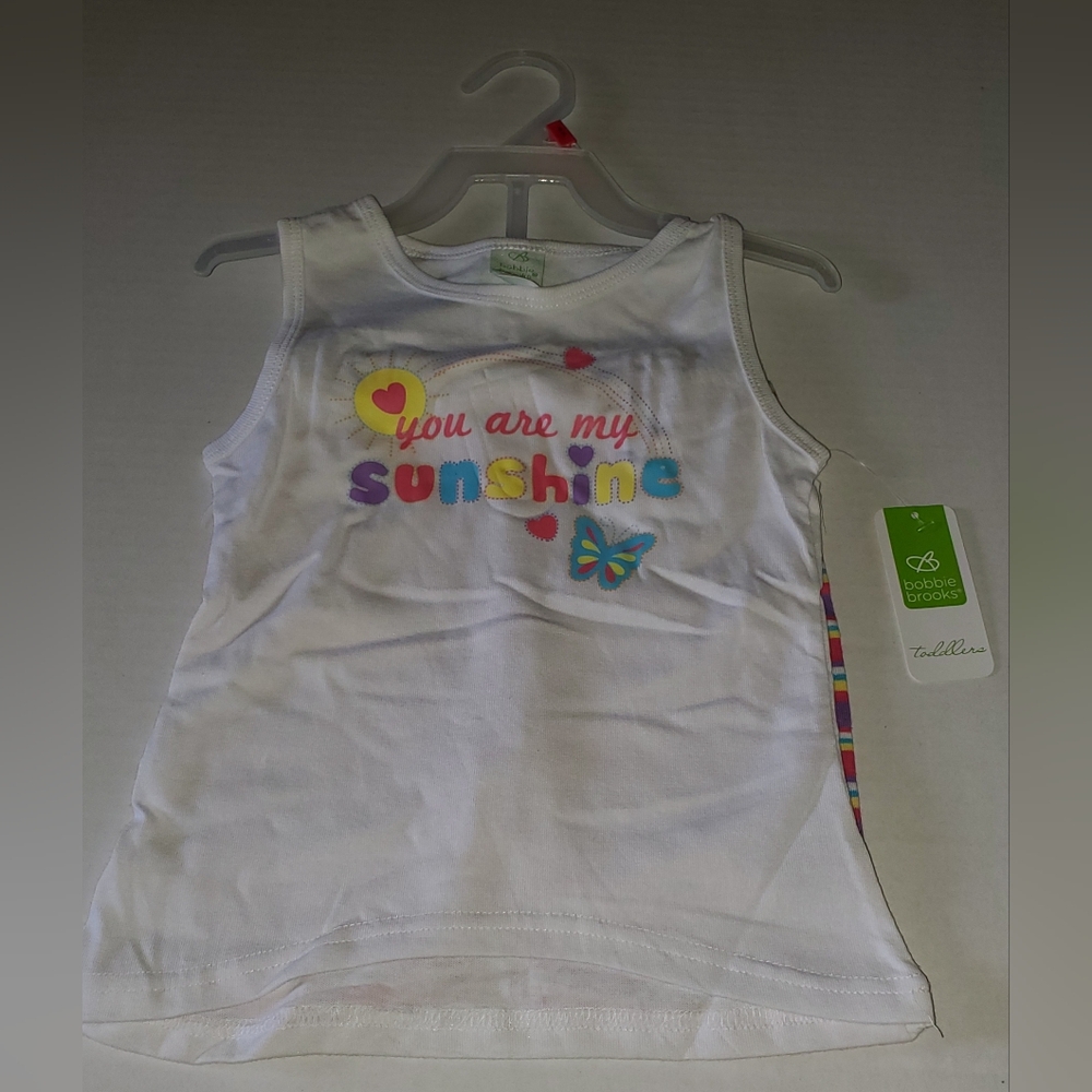 Bobbie Brooks Girl's Knit Tank And Shorts Outfit**NWT**You Are My Sunshine**4T